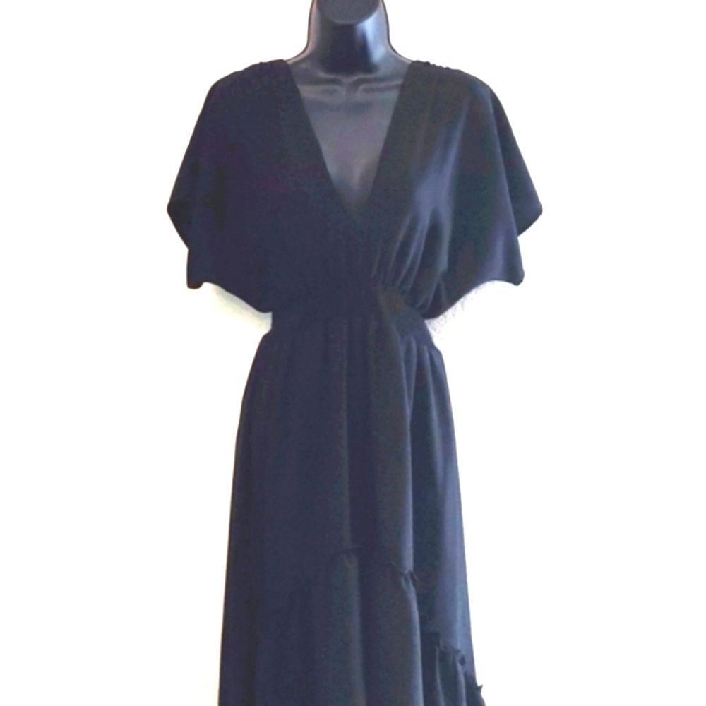 Women's black size small high low ruffle dress - Picture 3 of 7